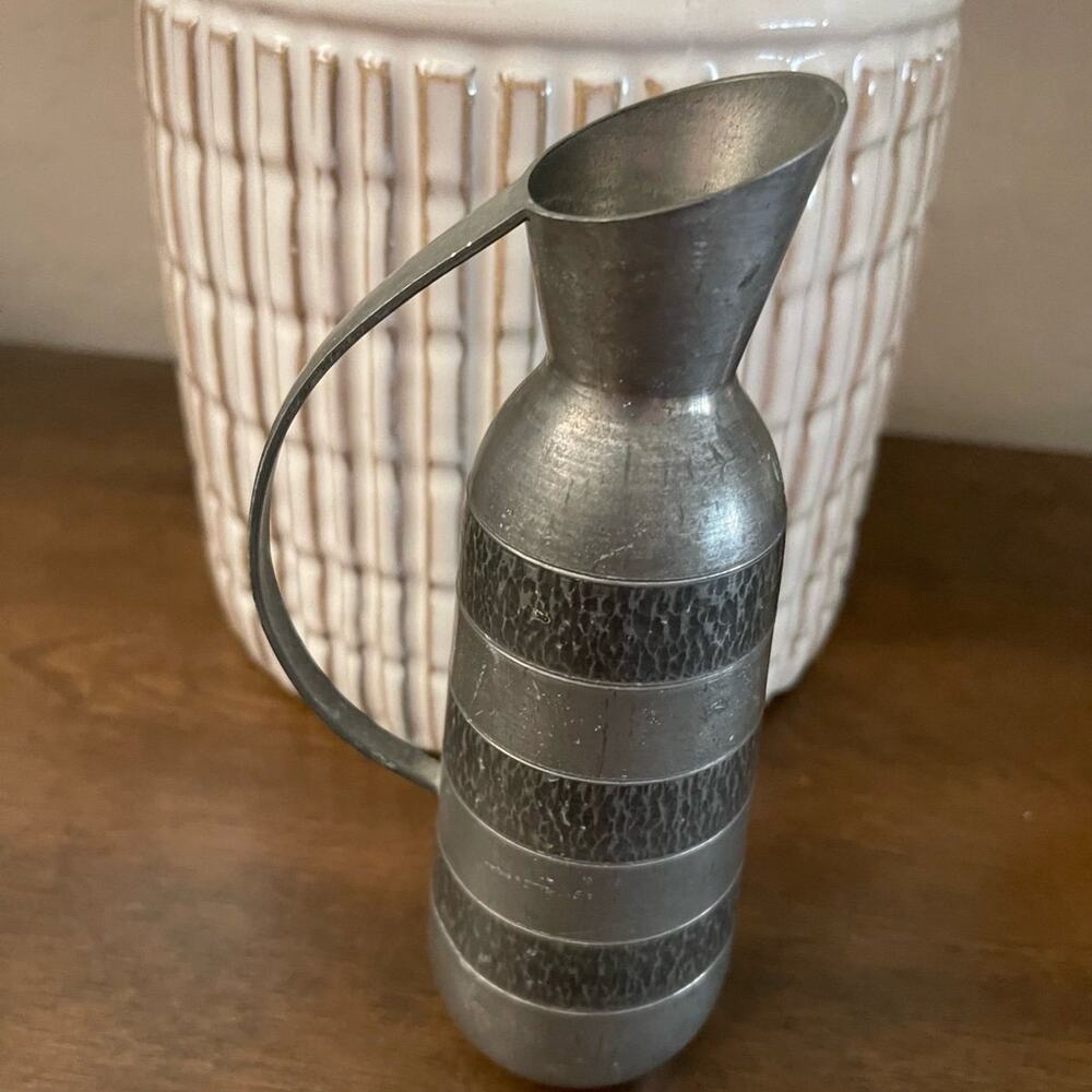 Norsk Tinn Pewter vintage jug Norwegian 7”
